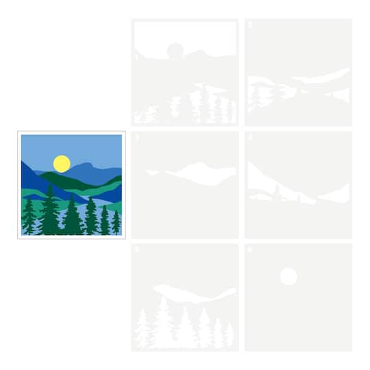 Lake Landscape Layering Stencils by Recollections™